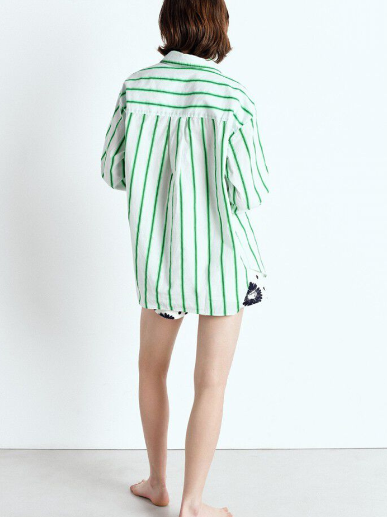 Zatybay Button Down in Lagoon Stripe