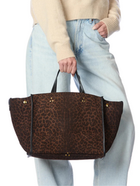 Leon Tote in Leopard Suede