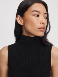 Rhodes Sleeveless Turtleneck in Black