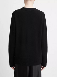 Wool and Cashmere Weekend Cardigan in Black