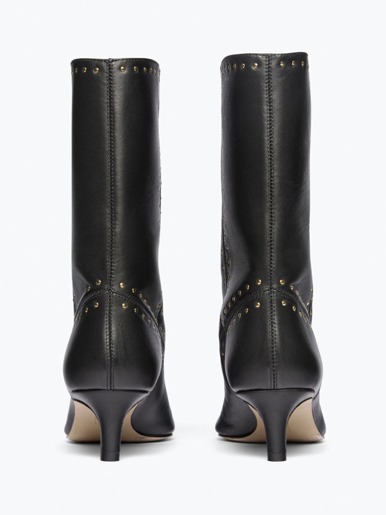 Tricia Studded Boot in Black Calf