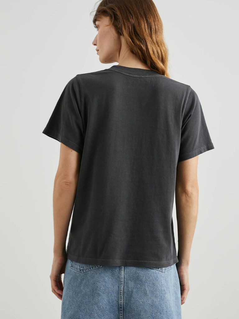 Paris Map Classic Boyfriend Tee in Washed Black