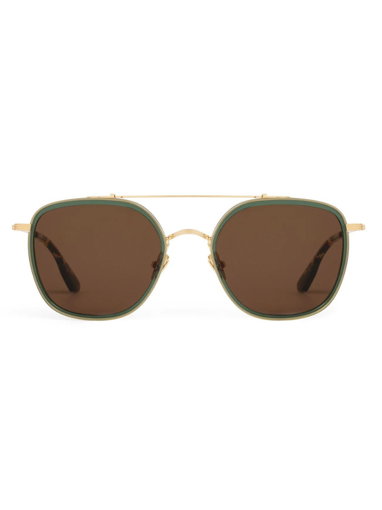 Austin Sunglasses in 18K Titanium + Bottle Green + Zulu