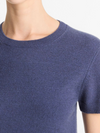 Wool & Cashmere-Blend Short-Sleeve Sweater in Dark Periwinkle