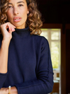 Monterey Rolled Funnel Neck Sweater in Navy