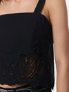 Clem Lace-Trim Poplin Tank Top in Black