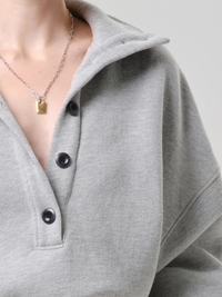Mirelle Funnel Neck Top in Heather Grey