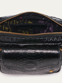 Charly Python Bag in Black/Gold