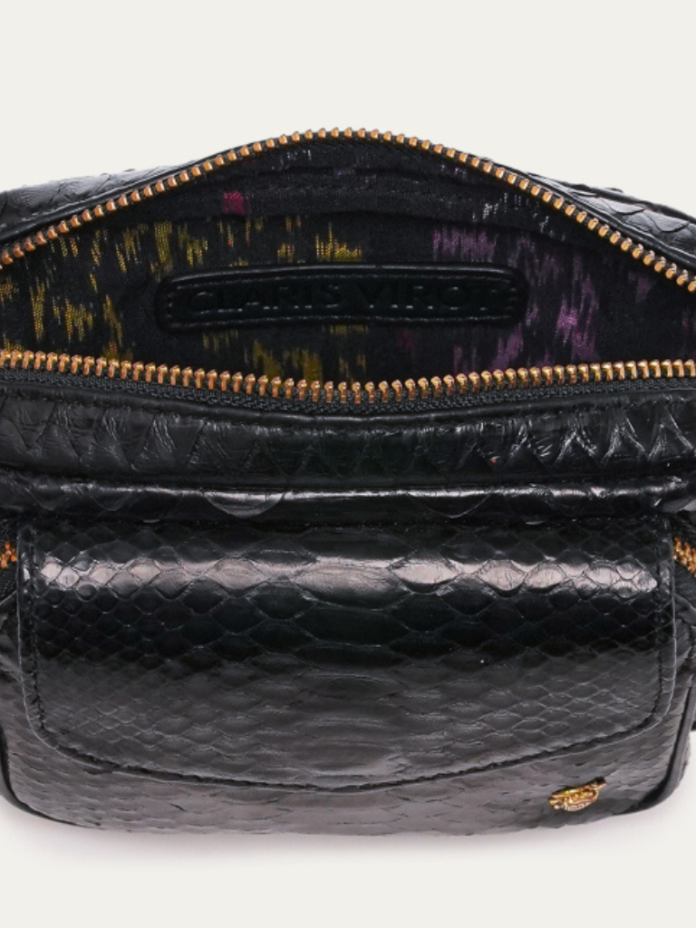 Charly Python Bag in Black/Gold