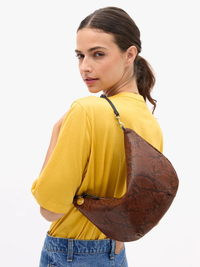 Lune Bag in Auburn Embossed Python