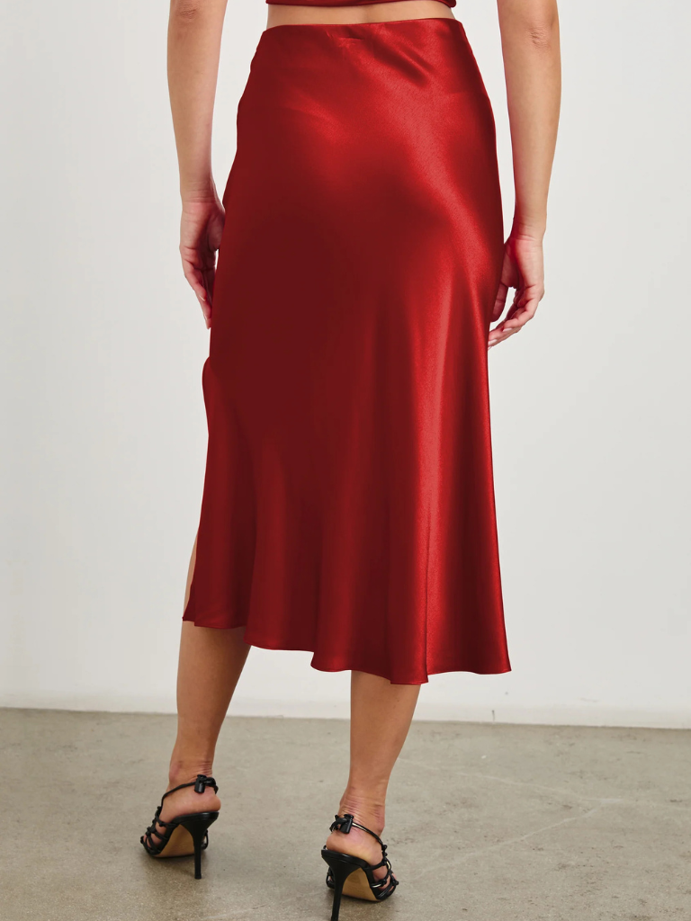 Maya Midi Skirt in Scarlet