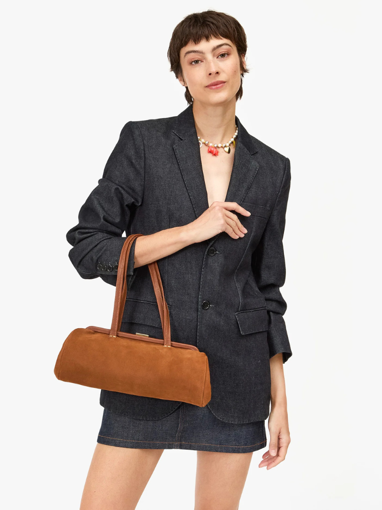 Yvette Baguette Bag in Hazelnut