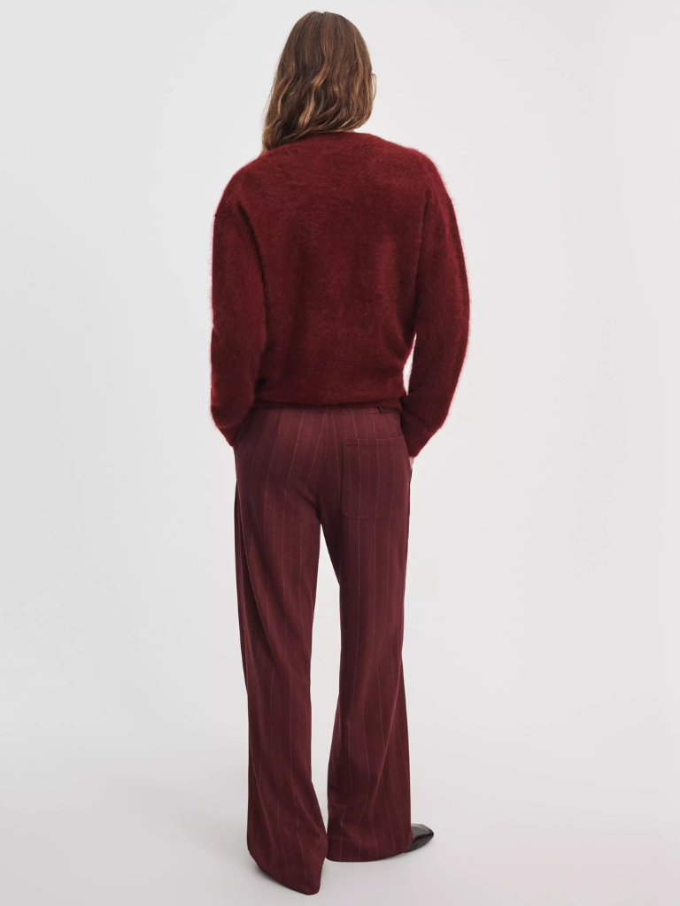 Irina Refine Knit Jacquard Pant in Burgundy Multi