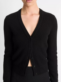 Plush Cashmere Cardigan in Black