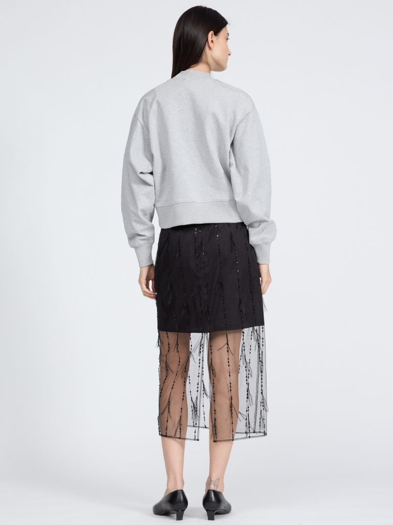 Geena Feather Skirt in Black