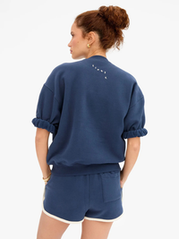Short Sleeve Oversized Sweatshirt in Navy