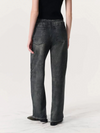 Miramar Terry Wide-Leg Track Pants in Washed Black