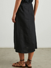 Carly Midi Wrap Skirt in Black