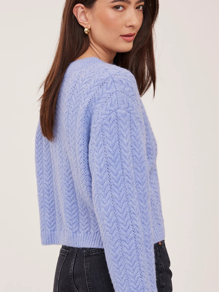 Esme Cardigan in Heather Skyline