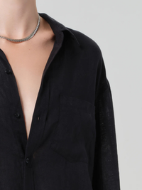 Shrunken Linen Kayla Shirt in Black