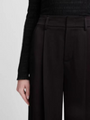 Satin Wide-Leg Pant in Black