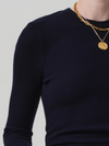 Pilar Waffle Crewneck in Navy