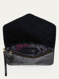 Alicia Python Clutch in Black