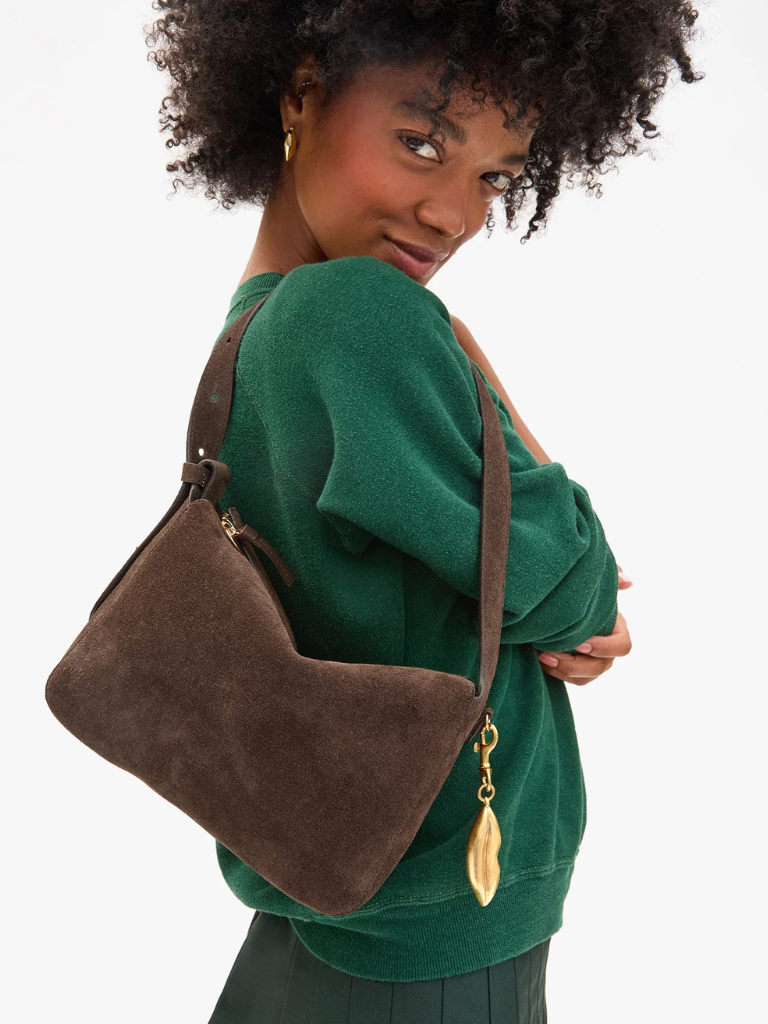 Fleurine Bag in Chocolate Suede