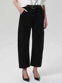 Marcelle Low Slung Easy Cargo Corduroy in Charcoal