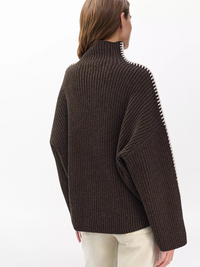 Ingrid Wool Turtleneck in Brown