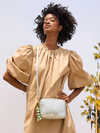 Midi Sac in Silver Specchio Woven Checker