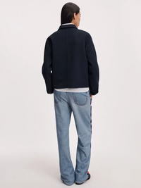 Miramar Terry Wide-Leg Track Pants in Orange/Navy