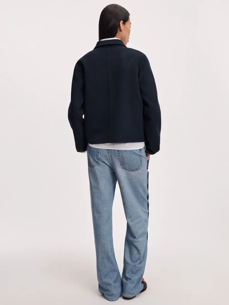 Miramar Terry Wide-Leg Track Pants in Orange/Navy