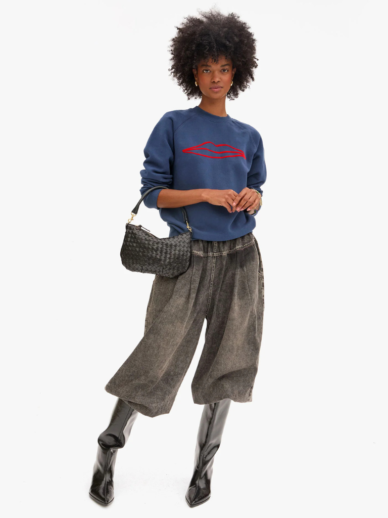 Petit Moyen in Black Diagonal Woven