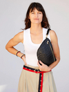 Grande Fanny Pack in Black Woven Zig-Zag