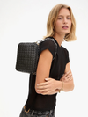 Midi Sac in Diagonal Woven Black