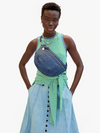 Grande Fanny Pack in Bleu Marine Woven Checker