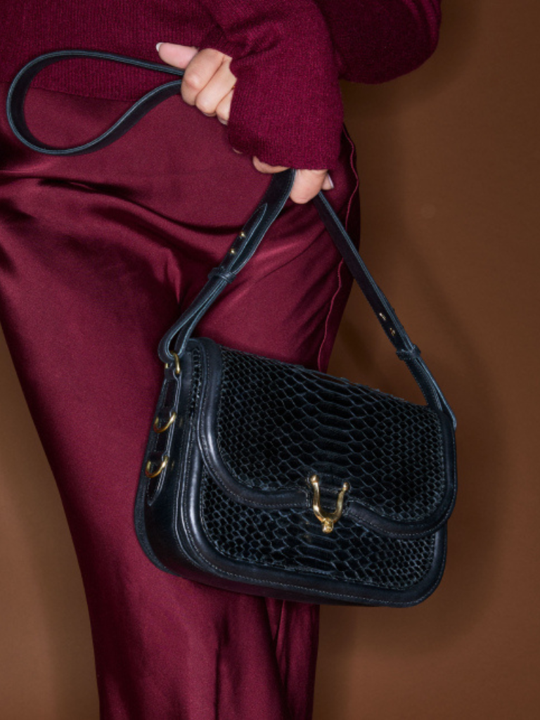 Manon Python Bag in Black