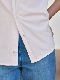 Waverly Button-Up Tee in Vintage White