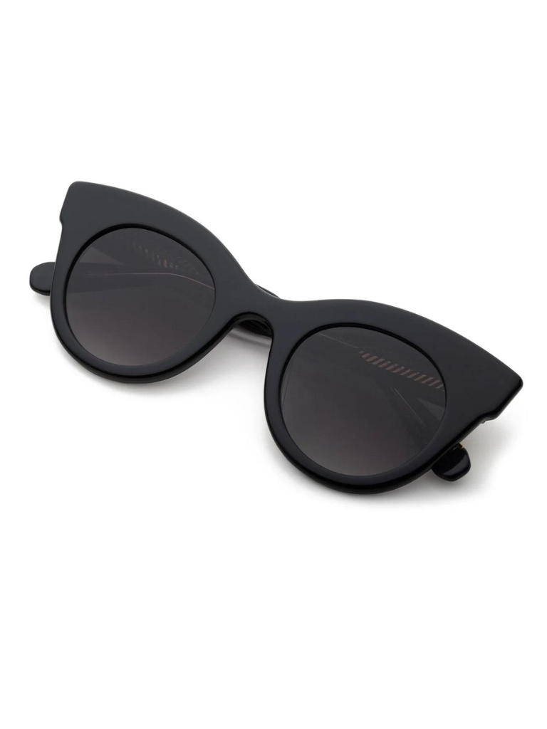 Olivia Sunglasses in Black + Black and Crystal