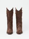 Joni Suede Cowboy Boots in Dark Espresso Suede