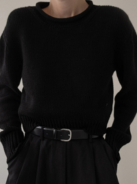Mare Rolled Neck Sweater in Black