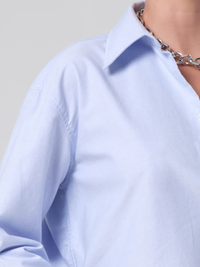 Ana Cropped Shirt in Blue