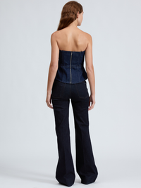 Isabella Denim Top in Midnight Rinse