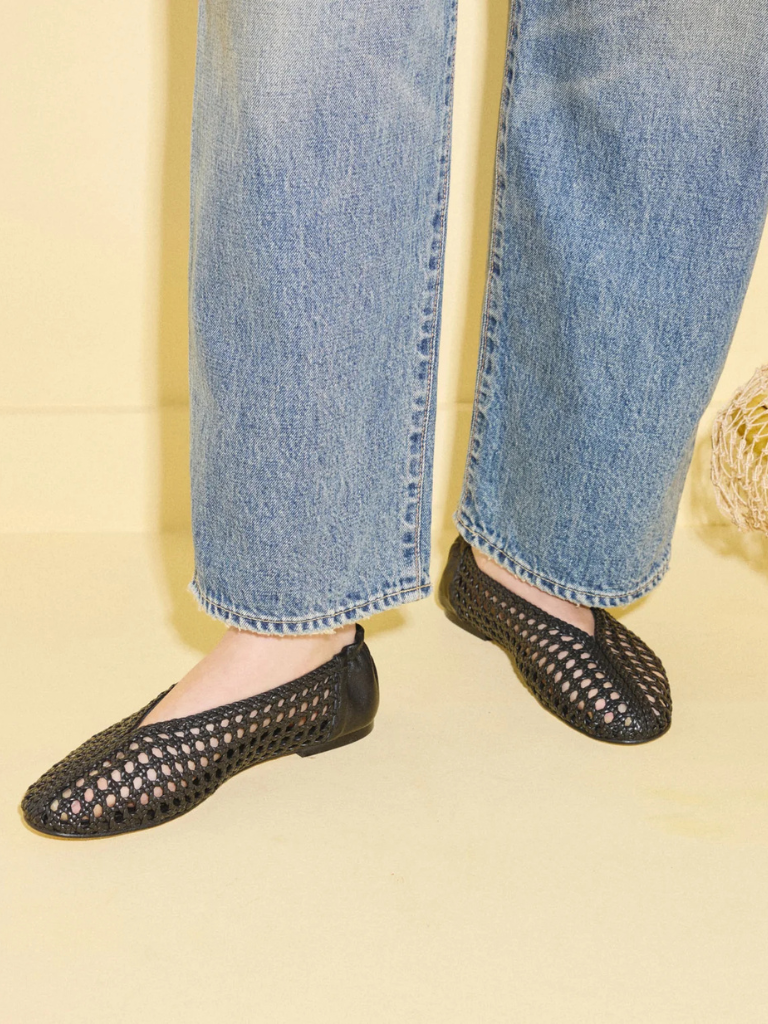 Riley Open Weave Ballet Flat in Black