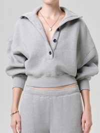 Mirelle Funnel Neck Top in Heather Grey