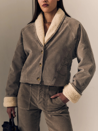 Corduroy Eden Jacket in Soft Taupe