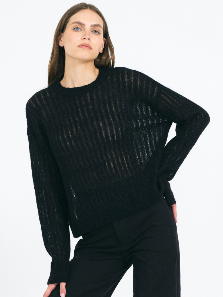 April Cashmere Pullover in Black