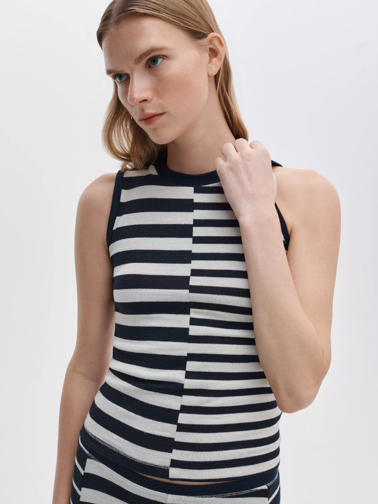 Knit Mix Striped Tank in Salute Multi