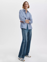 Miramar Terry Wide-Leg Track Pants in Carnation Stripe